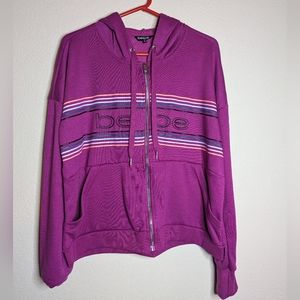 BEBE Zip Up Pink Hoodie Size 1XL